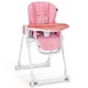 Babyjoy Chaise Haute Chaise d'Alimentation Pliable w/ 4 Roues Verrouillables Rose – image 1 sur 10