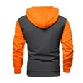 thumbnail image 4 of QHRMKOG Hooded Sweatshirt Men Trendy Color Block Pullover Hoodie Loose Fit Long Sleeve Drawstring Sweatshirts Winter Warm Top with Pockets Orange 2XL, 4 of 5