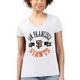 thumbnail image 4 of Women's G-III 4Her by Carl Banks White San Francisco Giants Super-Slim Fit Lightweight City Graphic V-Neck T-Shirt, 4 of 5