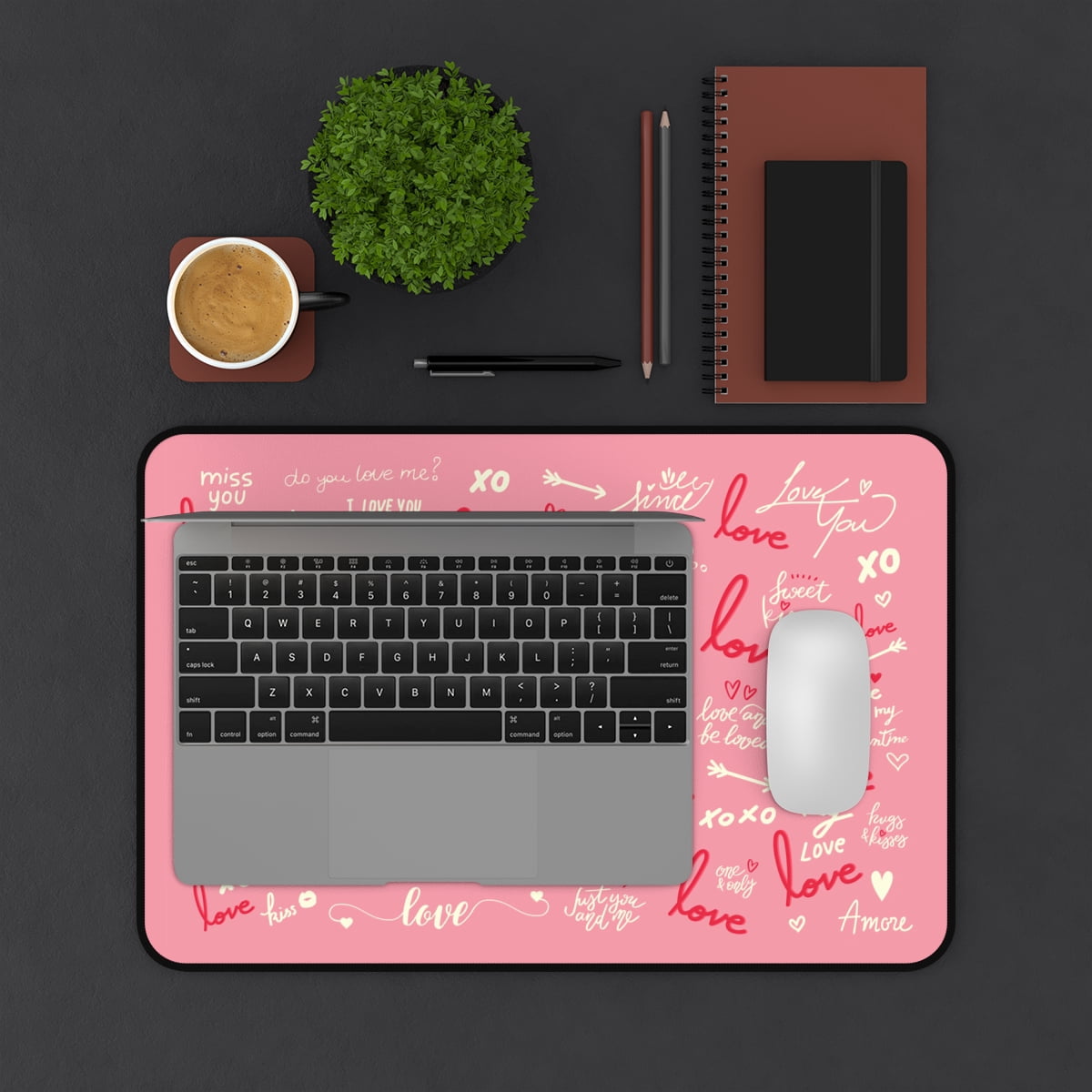 Valentines Gifts for Female Friend | Pink Desk Matt for Desktop | Extra Large Gaming Mouse Pad Gift for Him | Pink Mousepad Gifts for Women | 12x18 in