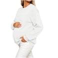 thumbnail image 6 of hoksml Maternity Nursing Sweatshirt Crew Neck Long Sleeve Pocket Adjustable Feeding Top for Pregnant Daily Soft, 6 of 8