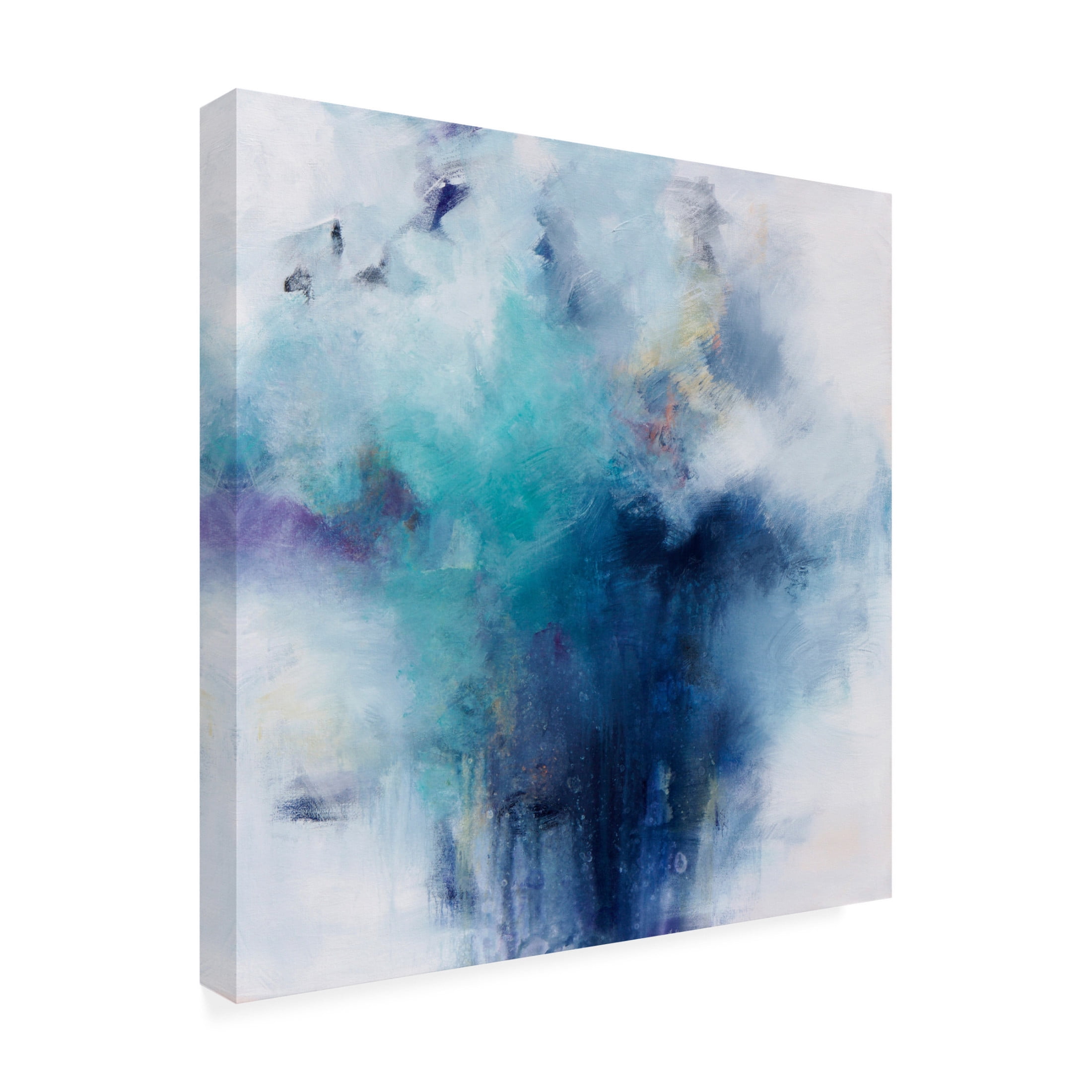 Canvas Wall Art - Karen Hale 'Blue Fusion 2' Wall Art for Living Room, Bedroom, or Office Décor by Trademark Fine Art - 14 x 14 Inches