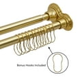thumbnail image 4 of Utopia Alley Adjustable 72-In Double Shower Curtain Tension Rods - Rust-Proof Aluminum with Rubber End Cap, Easy Installation - Extendable & Retractable, Wall-to-Wall - No Drilling, gold, 4 of 9