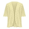 thumbnail image 4 of Akafmk Summer Plus Size Cardigans for Women,Lightweight Open-Front Cardigan,Women's Solid Color Half-sleeve Hollow Casual Loose Cardigan Loose Cover Up Jackets Tops, 4 of 5