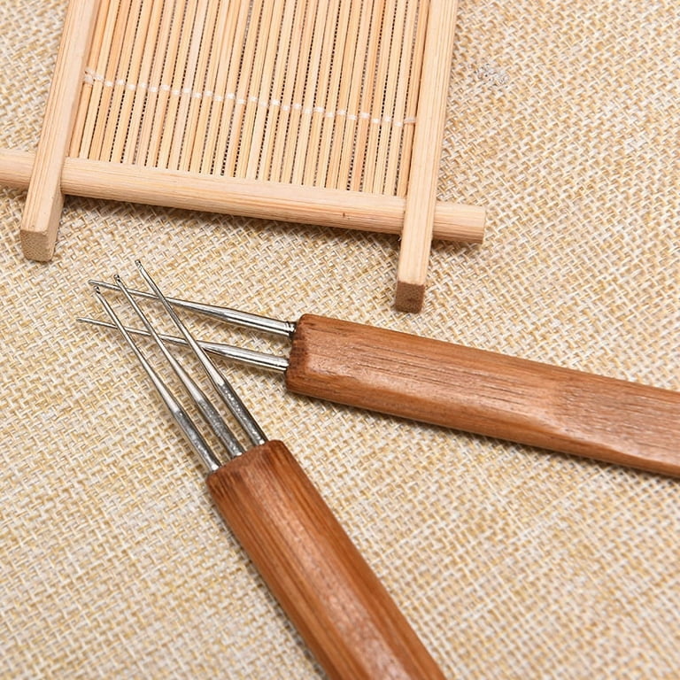 DOWILIN 1pc 0.5mm Dreadlock Crochet Needle Hook Bamboo Handle Hooks Tools  Making 