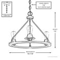 thumbnail image 3 of Urban Ambiance Luxury Farmhouse Flush-Mount Ceiling Fixture, Size: 15"H x 19-7/8"W, with Transitional Style Elements, Brushed Nickel Finish, UHP2240, 3 of 4