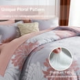 thumbnail image 4 of Flymme Twin Comforter Set 5 Pieces Floral Bedding Sets Twin Bed in a Bag Pink Flowers Comforter Sets with Sheets for Girls Women Bedroom Decor, 4 of 8