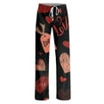 thumbnail image 5 of Women's Casual Valentine's Day Printed Pajama Pants, Flannel Sleepwear Lounge Pants for Women, Soft Comfortable Sleep Pants, Holiday Gift Pajamas,Black,S, 5 of 6