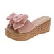 thumbnail image 2 of Mujeres Bowknot Beach Summer Pantuflas Plataforma Slope Heels Plus Size Shose Wmkox8yii  hj789, 2 of 6