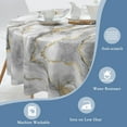 thumbnail image 4 of Marble Round Tablecloth 60" Diameter for Indoor and Outdoor,White Golden Marble Waterproof Table Cloth Cover Decorative for Party and \u200bCamping Holiday Dinning Tabletop Home Décor, 4 of 6
