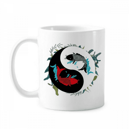 

Fish China Taichi Eight Diagram Mug Pottery Cerac Coffee Porcelain Cup Tableware
