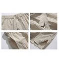 thumbnail image 5 of Men's Linen Casual Beach Shorts - Classic Fit Wide Leg Sport Shorts with Pockets - Elastic Waist Shorts with Drawstring, 5 of 8