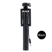 Universal Travel Extendable Portable Photography Handheld Monopod Selfie Stick Wired BLACK