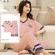 thumbnail image 4 of Pijama elegante a cuadros para Mujer, ropa de dormir para primavera y verano, 4 of 4