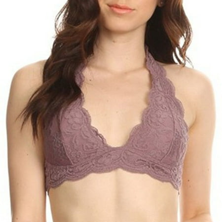 

TOLD Clothing Women s Halter Lace Bralette Bra (Multiple Colors)