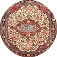 thumbnail image 1 of Ahgly Company Indoor Round Traditional Brown Red Medallion Area Rugs, 4' Round, 1 of 6