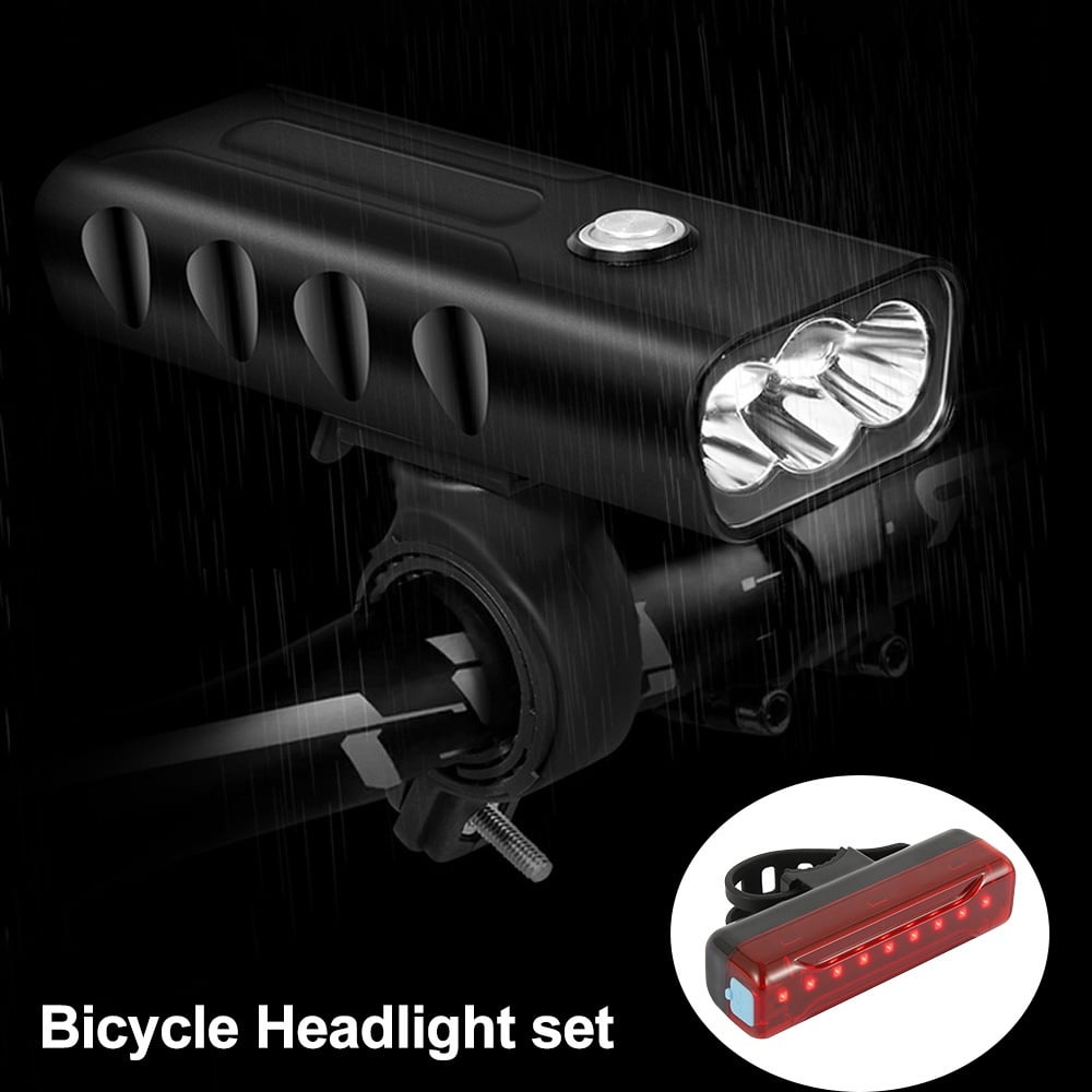 IPX5 Waterproof Headlights 3 Modes LED Bike Lights Front and Back Set