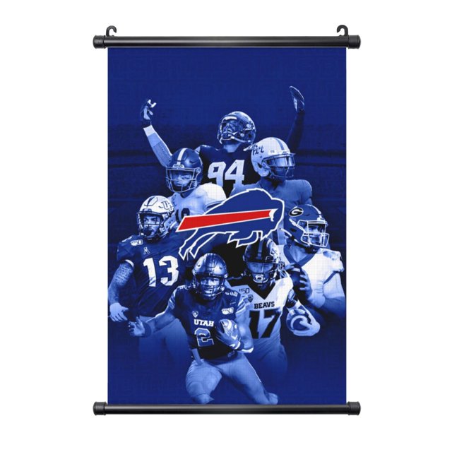 Cuadro colgante de PVC negro personalizado del equipo de fútbol Bills Football, varios tamaños, decoración de interiores, cuadro para colgar en la pared, cuadro decorativo para mesita de noche