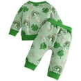thumbnail image 6 of JUMEYU Cute Baby Boy Clothes Winter Toddler Boy Baby Clothes Fall Outfits Long Sleeve Sweatshirt Pants Winter Clothing 3 6 9 12 24 Months 2T 3T 4T (Green,3-6 Months), 6 of 6