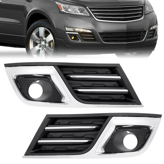 KOJEM Fog Light Trim Set Fit for 2013-2017 Chevrolet Traverse LTZ Left & Right, 2Pc Fog Light Bezel