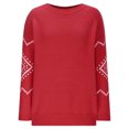 thumbnail image 4 of Frostluinai Chandails Tricotés d'Automne pour Femmes à Manches Longues, Imprimé Fair Isle Vintage, Chandail à Col Rond, Chandails Mode, Chandails Raglan Décontractés, 4 of 6