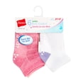 thumbnail image 2 of Hanes Premium Pure Comfort Infant/Toddler Girls' Ankle Socks Pack, 6-Pack, Gripper Foot, ComfortSoft Yarn Pink/White 4T/5T, 2 of 3