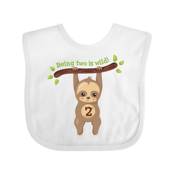 Inktastic Cute Sloth 2nd Birthday Boys or Girls Baby Bib