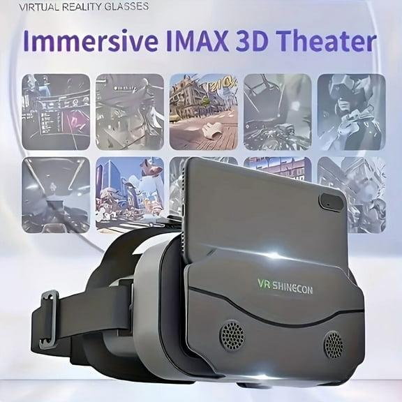 USB-Powered VR Headset for Smartphones up to 7", Adjustable & Lightweight - Immersive VR Gaming, Movies, Presentations - Ideal Gift for Adults, Teens, VR Arcade - PVC Glasses with Shiny Finish