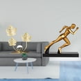 thumbnail image 2 of Estatua de corredor, estatuilla, estatua de metal, flores, hojas, estatuas, escultura, decoración, arte de resina, estante, mesa, gabinete, adorno, ba, 2 of 8
