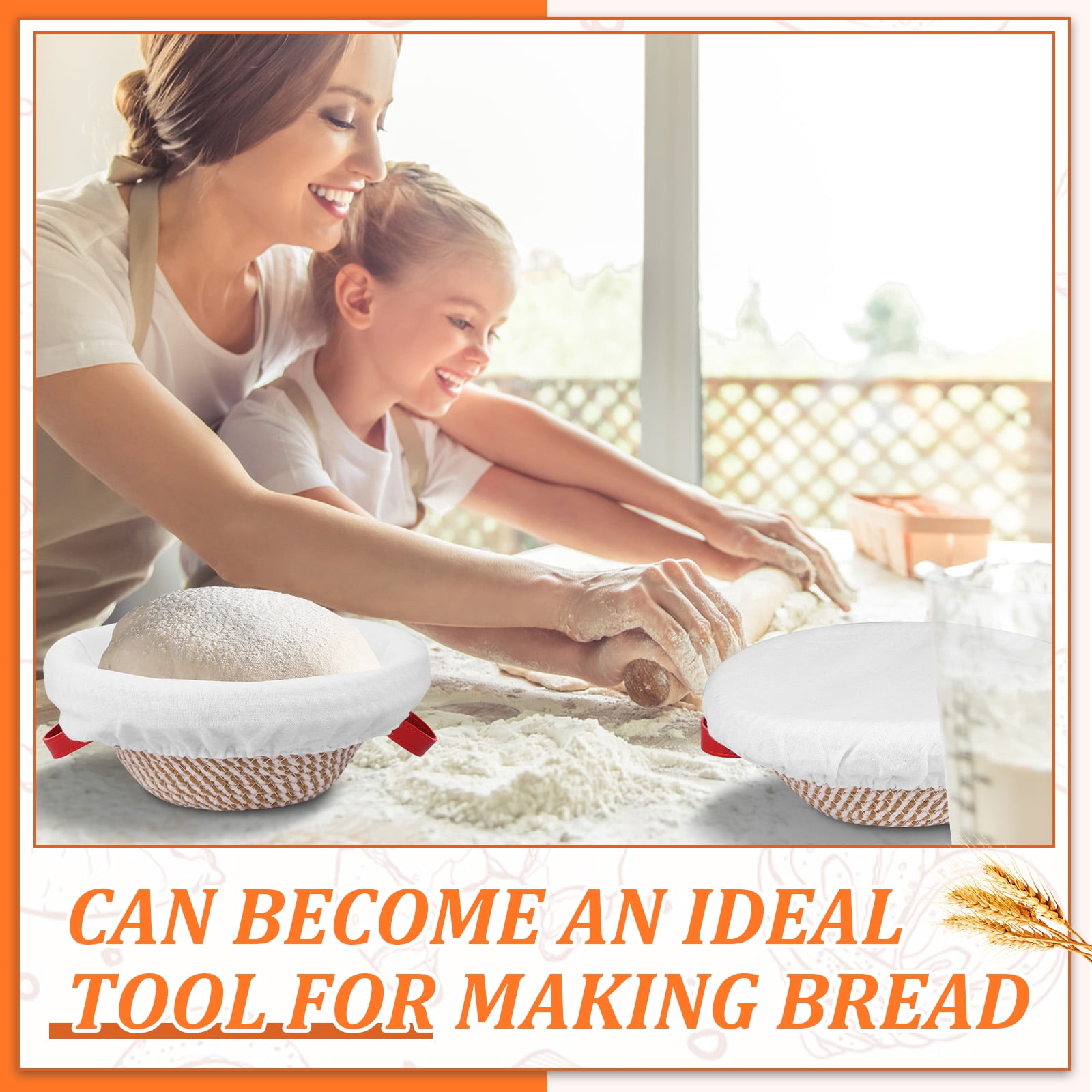 Cotton Rope Proofing Basket for Bread Baking Oval And Round Banneton Bread Basket with Liner And Cover for Homemade Sourdough Baking