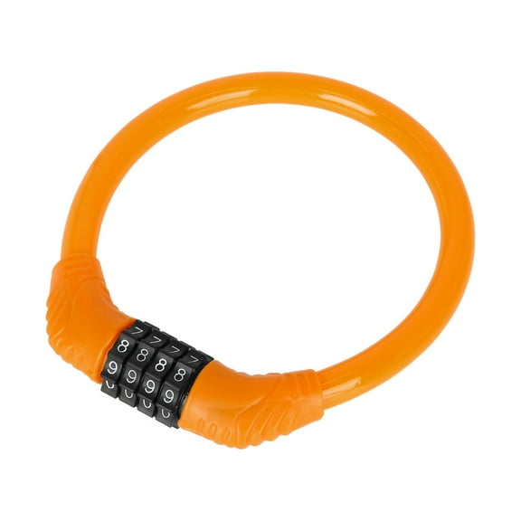 Unique Bargains 43cmx10mm Security Portable 4 Digit Resettable Combination Bike Cable Lock Bicycle Locks, Orange