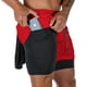 thumbnail image 2 of Pantalones cortos de doble capa para hombre, 2 en 1, malla forrada con cordón, diseño de cintura elástica, transpirable, secado rápido, Fitness, trotar, 2 of 5