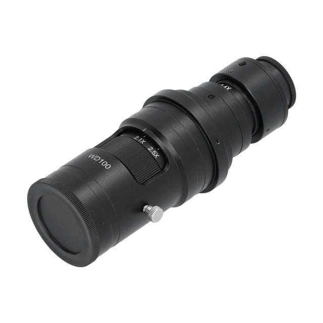 Lente de microscopio X, lente de montaje de lente de cámara de microscopio con zoom continuo ajustable de 200X Diseño de clase mundial
