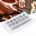 thumbnail image 4 of 12Pcs Stamping Punch Tool Leather Craft Alloy Steel DIY Vegetable Leather Stamper 1Pc Handle(12 Kinds of Tang Dynasty Flower ), 4 of 5