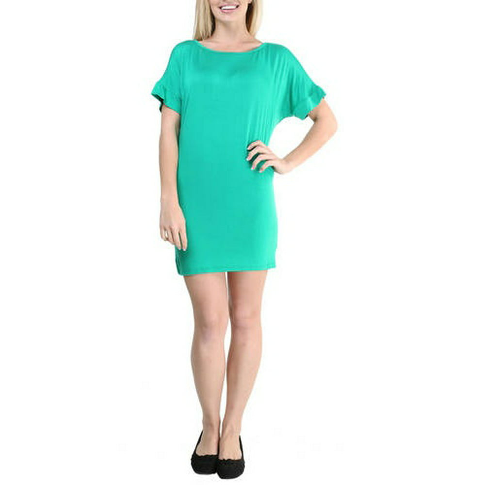 24/7 Comfort Apparel - Women's Oversized T-shirt Dress - Walmart.com ...