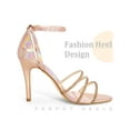 thumbnail image 3 of BLISSFUL STEP Rhinestone Ankle Strap Stiletto Heel Sandals for Women Rose Gold 8.5, 3 of 6