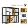 thumbnail image 2 of TIMHAKA Catio Indoor Cat Enclosure w/ Wheels, 2-Tier Large Cat Catio for Multiple Cats w/ Resting Box, Platform, Sunshine Roof, Black & Yellow, 2 of 7