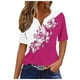 thumbnail image 1 of Camisetas Casuales de Mujer con Cuello en V Camiseta de Color Sólido, Manga Corta Casual Top para el Uso Diario, 1 of 4
