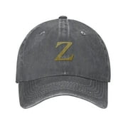 ZICANCN Adjustable Baseball Cap Women, Alphabet Z Pattern Hats for Men Adult Washed Cotton Denim Baseball Caps Fashion, Deep Heather