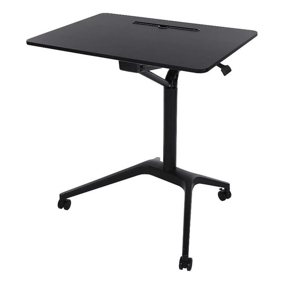 ApexDesk 28" Metal and Wood Mobile Pneumatic Laptop Rolling Desk in Black