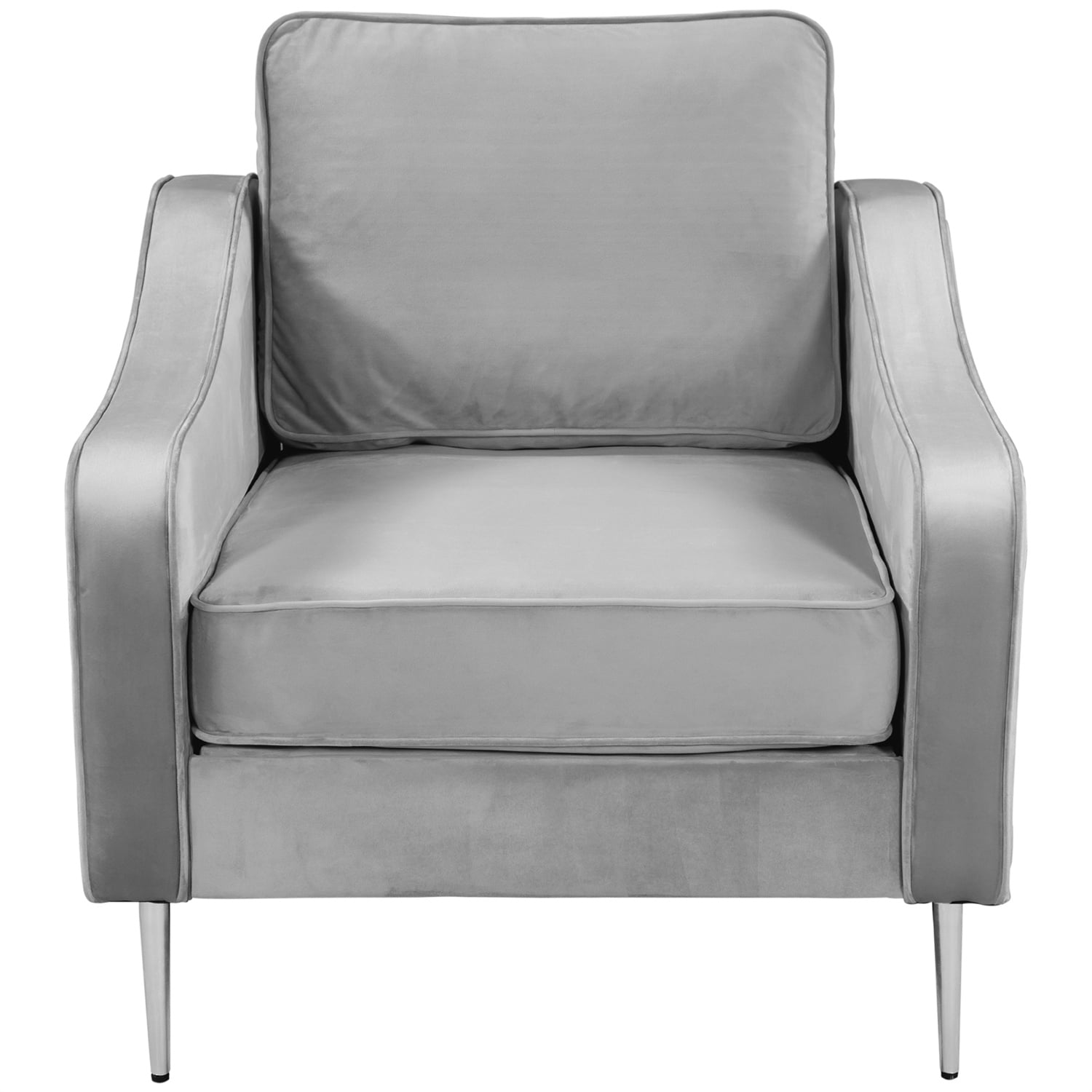 Modern Velvet Armchair, Upholstered Living Room Chair with Metal Legs