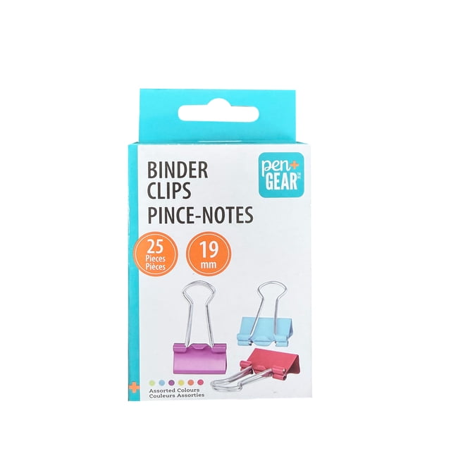 Pen+Gear 25 pieces, 0.75 in, petite taille, trombones à liant coloré, trombones en vrac pour fournitures de bureau, maison, école