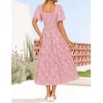 thumbnail image 4 of Vestido ZESICA para mujer, estilo bohemio, floral, playa, rosa, talla L, 4 of 7