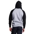 thumbnail image 6 of G-Style USA Men's Heavyweight Contrast Raglan Sleeve Fleece Pullover Hoodie Sweatshirt MH13112 - Heather Gray/Black - Large, 6 of 6
