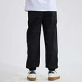 thumbnail image 5 of Boys Trousers Straight Leg Fit Casual Pants for Boys Relaxed Fit for Boys Teens Summer Clothes for Teens (Black,15-16 Years), 5 of 5