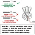 thumbnail image 5 of Earring Lifters - Earring Backs Lifts Heavy Stud Earrings, earlobe Support for Earrings, Heart, Tiara Earring Backs for Heavy Earring, Upgraded Large Earring Backs for Droopy Ears S, 5 of 5
