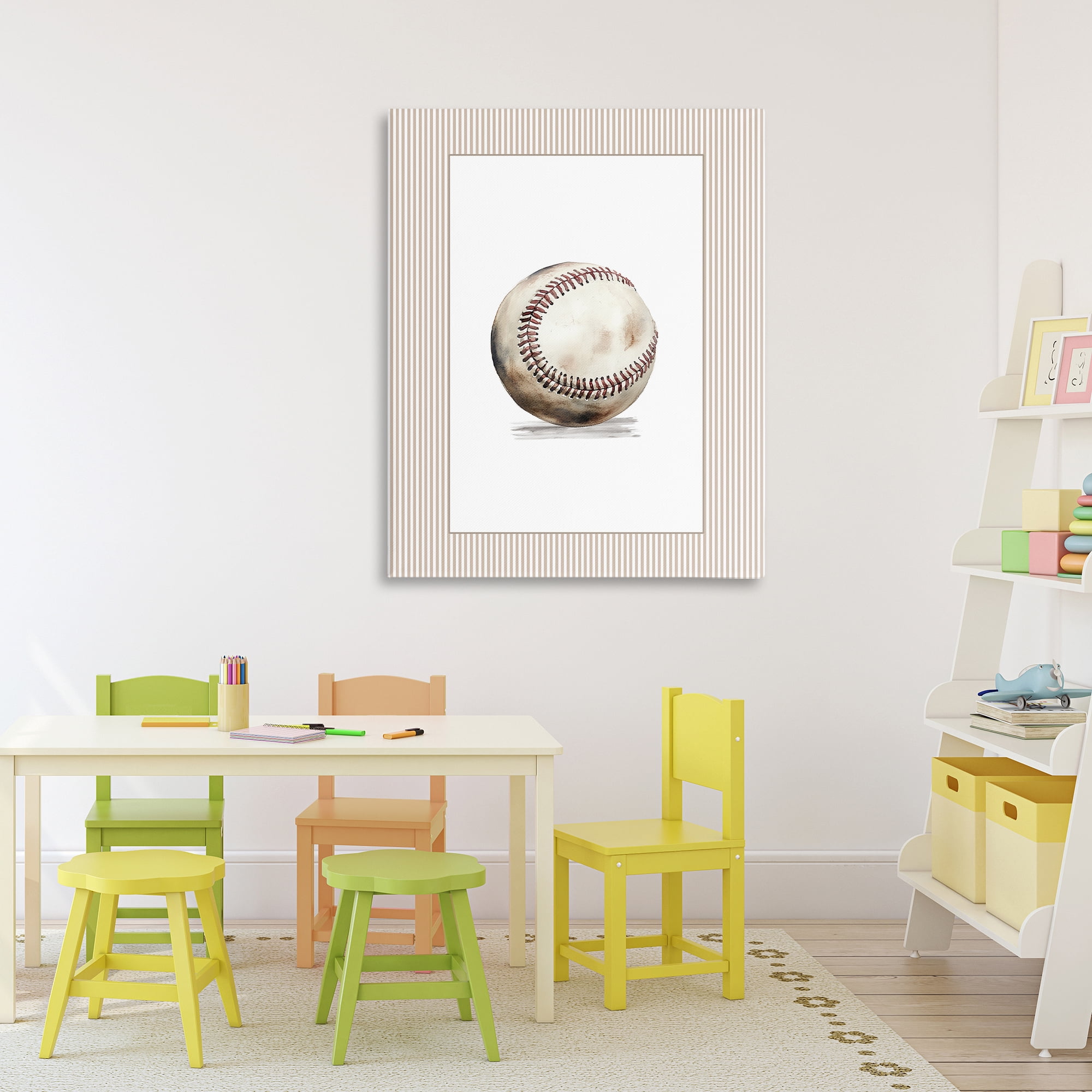 Stupell Industries Vintage Sports Baseball Canvas Wall Art, design by Christine Simpson Art