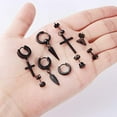 thumbnail image 2 of AOOOWER 12Set Black Earrings for Men Women Stainless Steel Hoop Stud Earrings Set, 2 of 7
