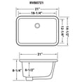 thumbnail image 2 of Ruvati RVB0721 Krona 19" Rectangular Porcelain Undermount Bathroom Sink - White, 2 of 7