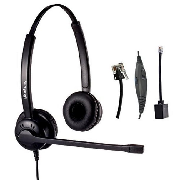 BeeBang Contact Center Headsets Dual Ear Telephone Headset Wired